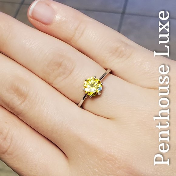 🔥 CLEARANCE! Silver Citrine Solitaire Ring - Picture 7 of 8